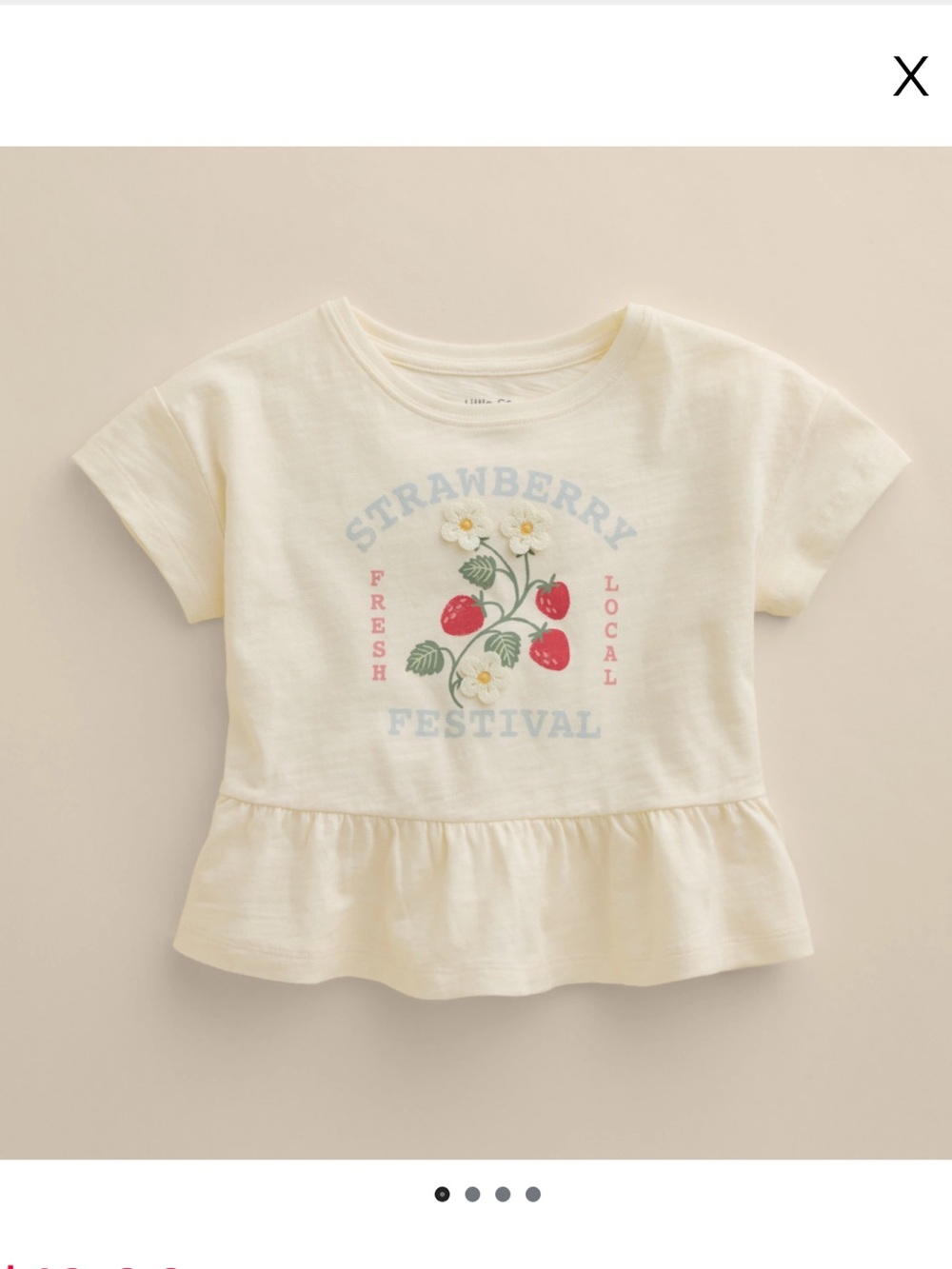 NWT LC Little Co Relaxed Peplum Tee